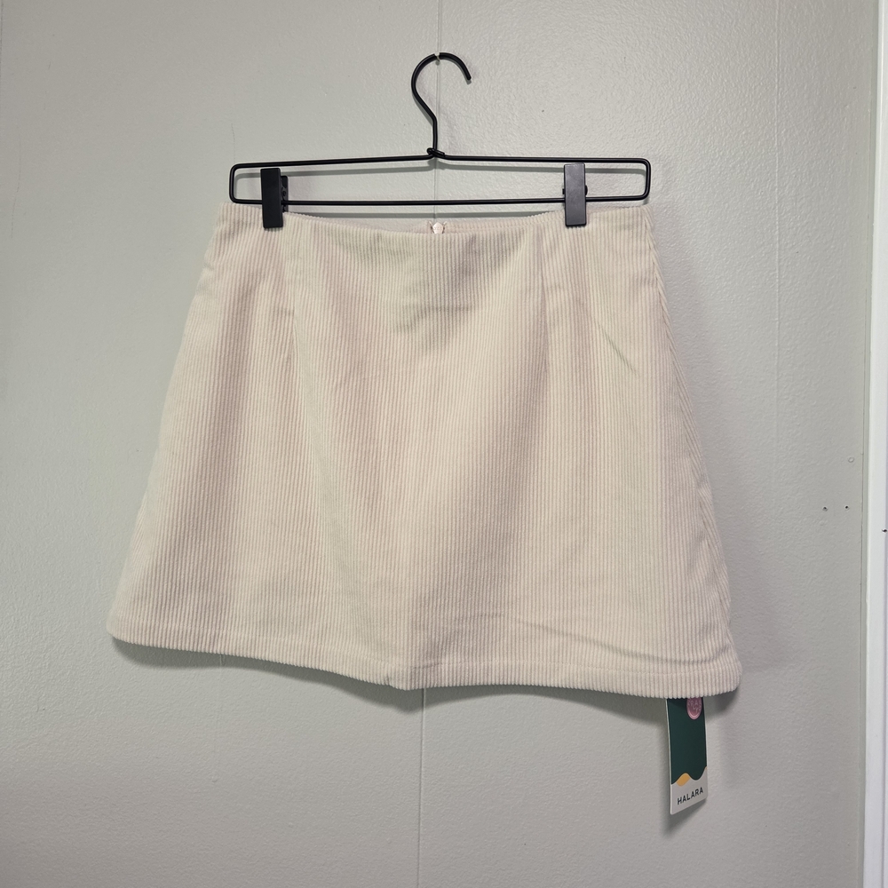 Halara Cream Corduroy Mini Skirt